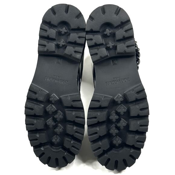 Zadig & Voltaire Joe Cecilia Black Patent Leather Chain Boots Womens EU 38/US 7 - Picture 13 of 14